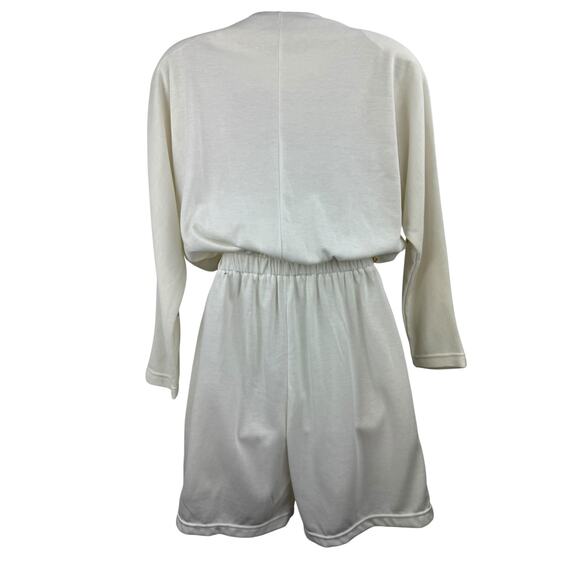 Vintage 90's cotton gold studded white batwing romper - Picture 5 of 6